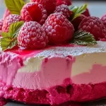 Gâteau mousse au yaourt et à la framboise