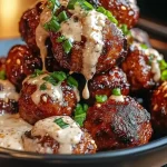 Boulettes de viande coréennes au barbecue avec trempette à la mayonnaise épicée