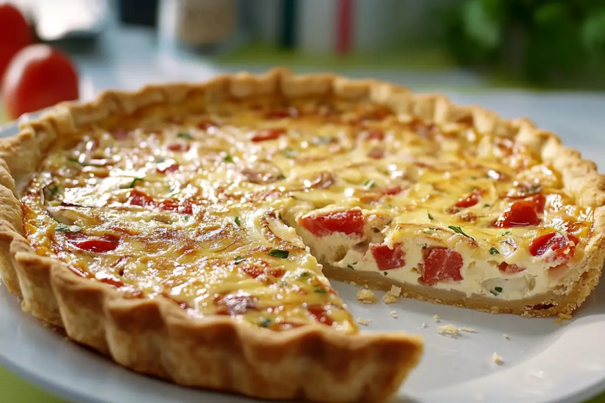 Tarte au thon, tomate et moutarde