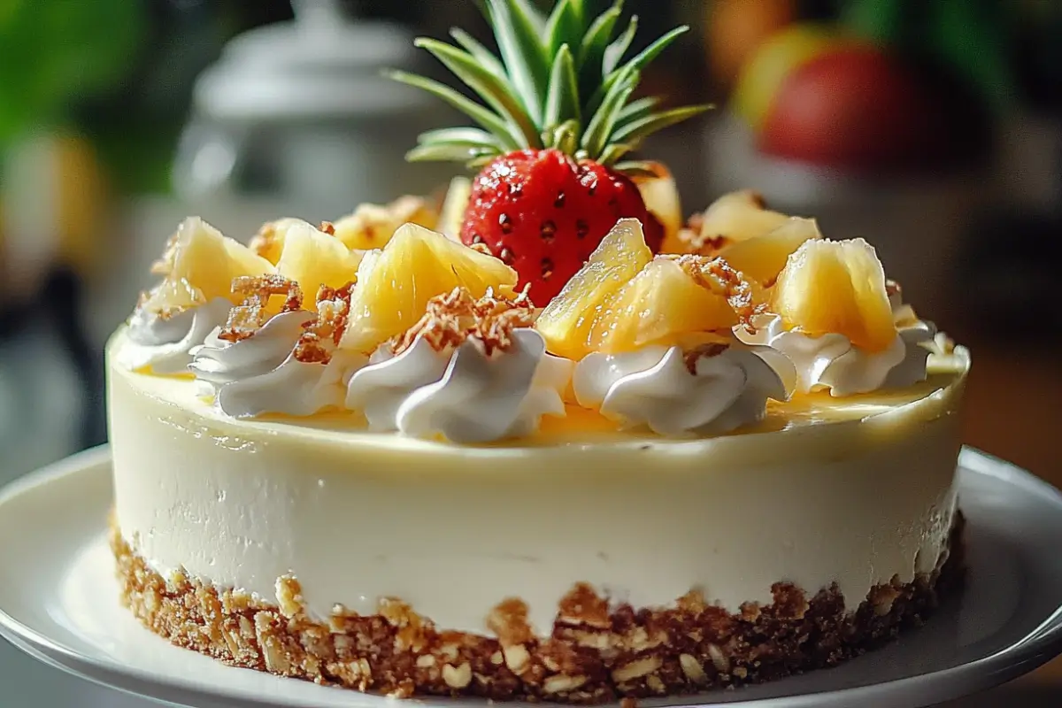 Cheesecake à l'ananas sans cuisson 🍍