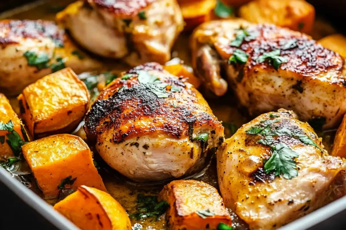 Poulet au Curcuma et Noix de Coco avec Patates Douces 🥥🍠🐔