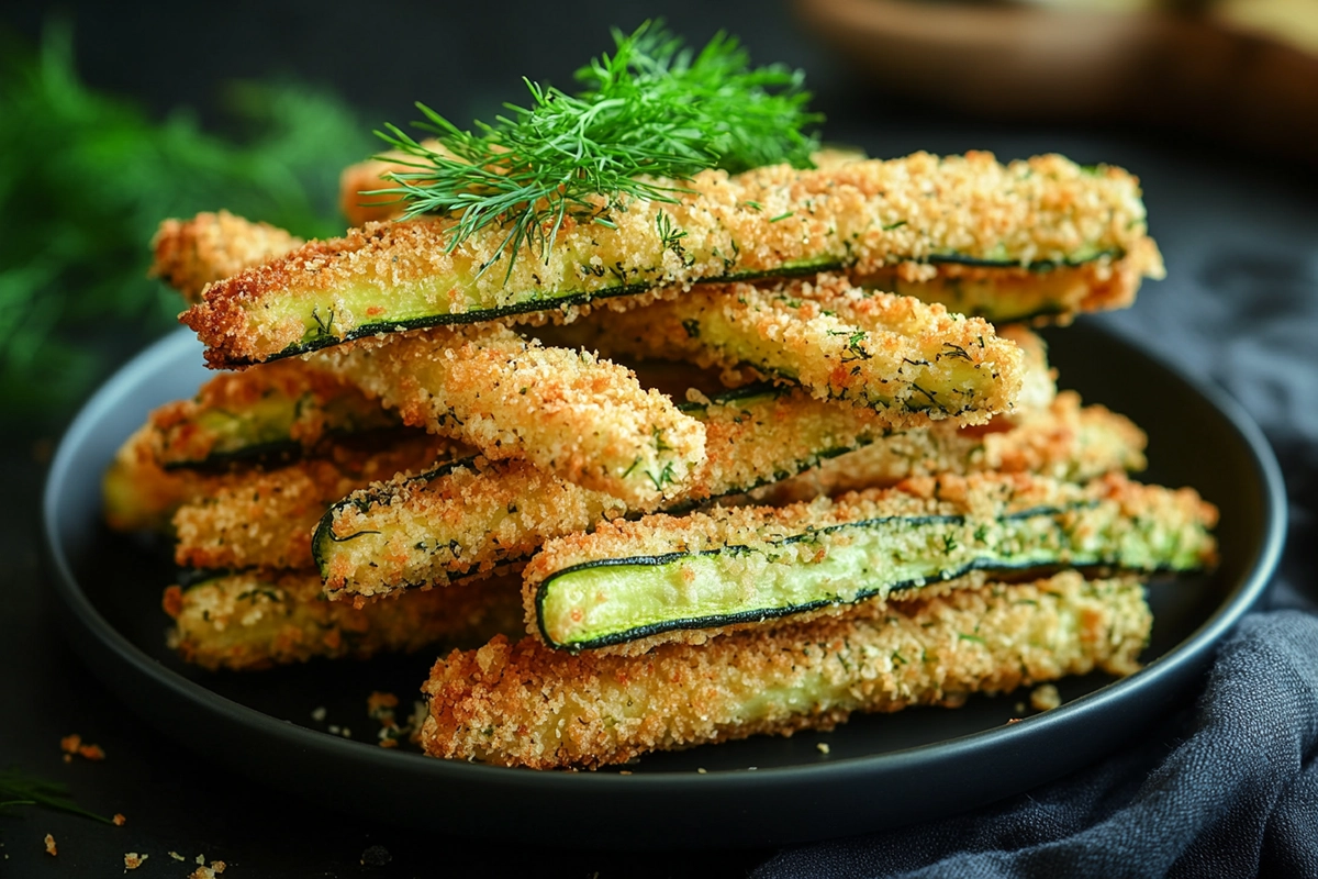 Bâtonnets de courgettes croustillants au four