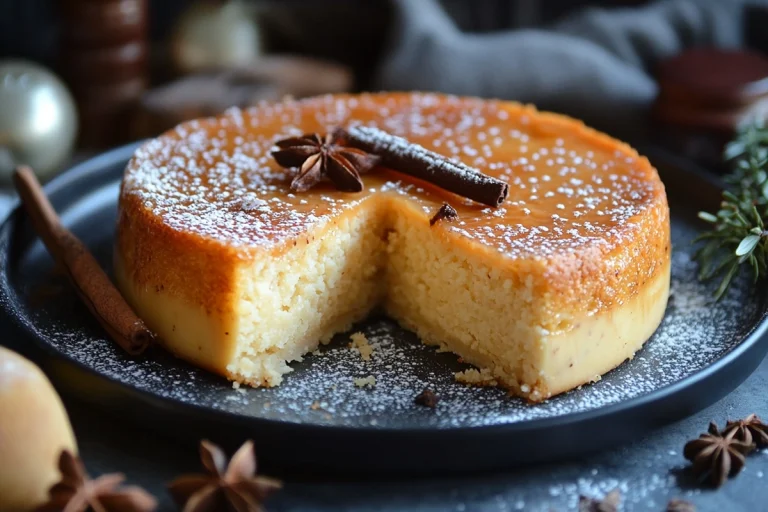 Gâteau de riz au caramel et vanille