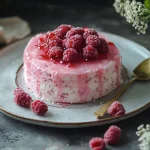 Gâteau sans cuisson aux framboises