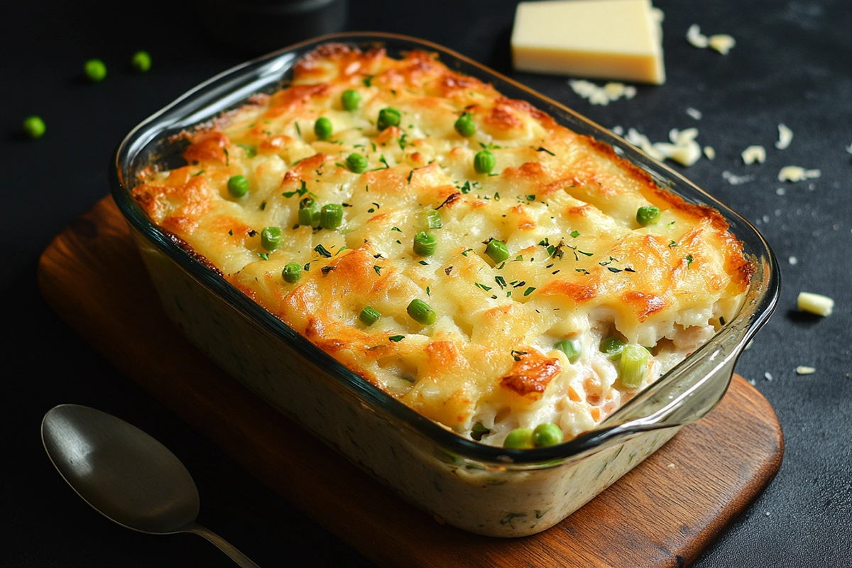Gratin de crozets aux poireaux, comté et chorizo