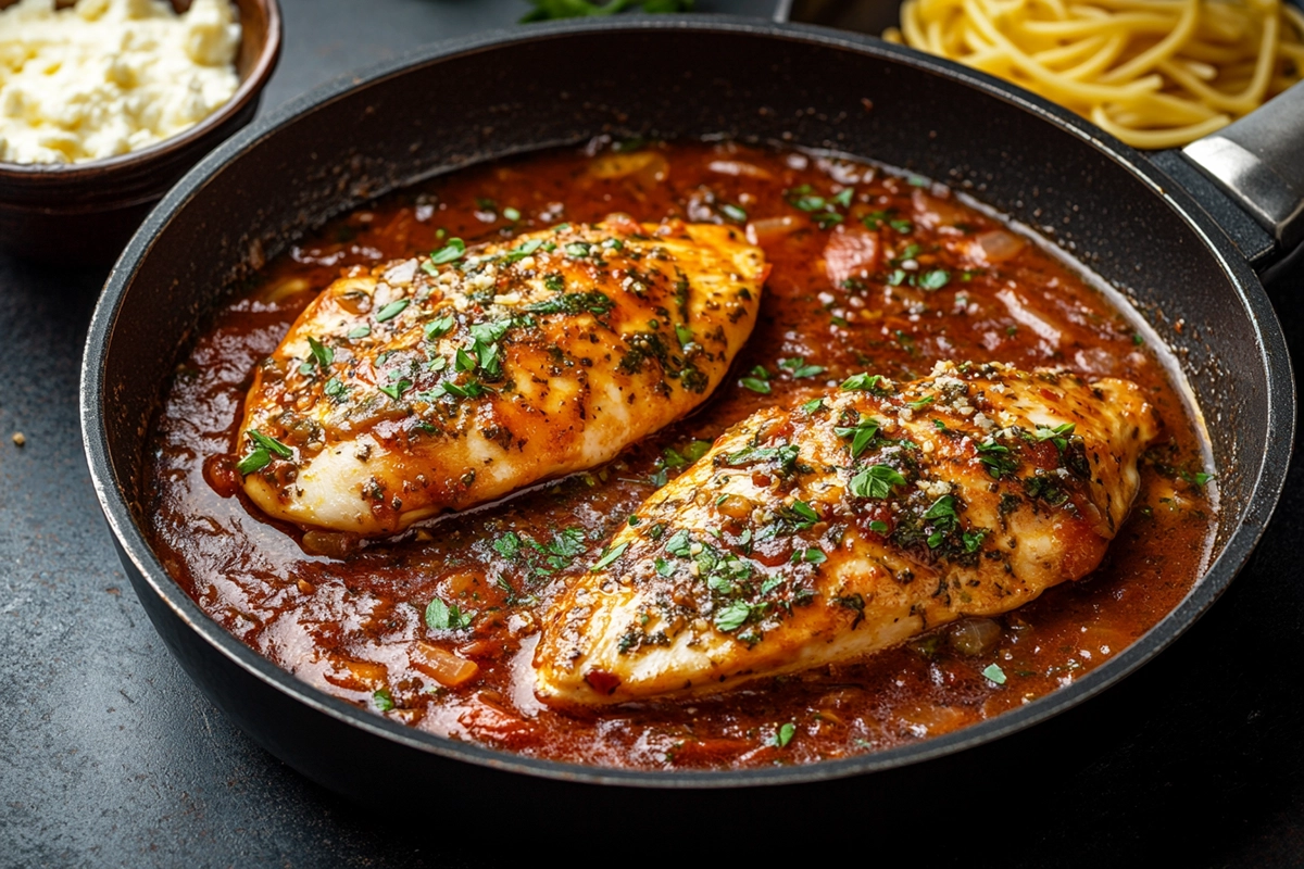 Poulet crémeux aux poivrons rouges rôtis