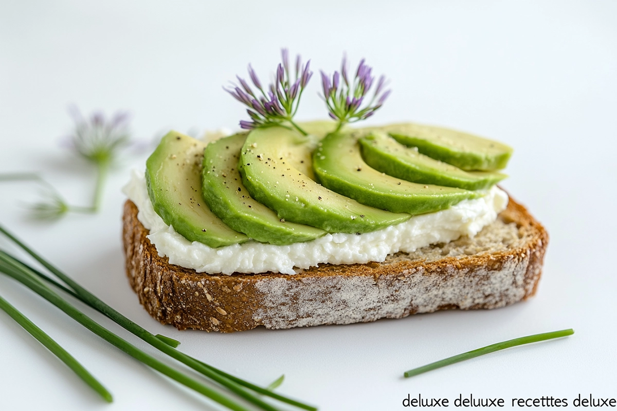 Tartine au fromage de chèvre et à l’avocat