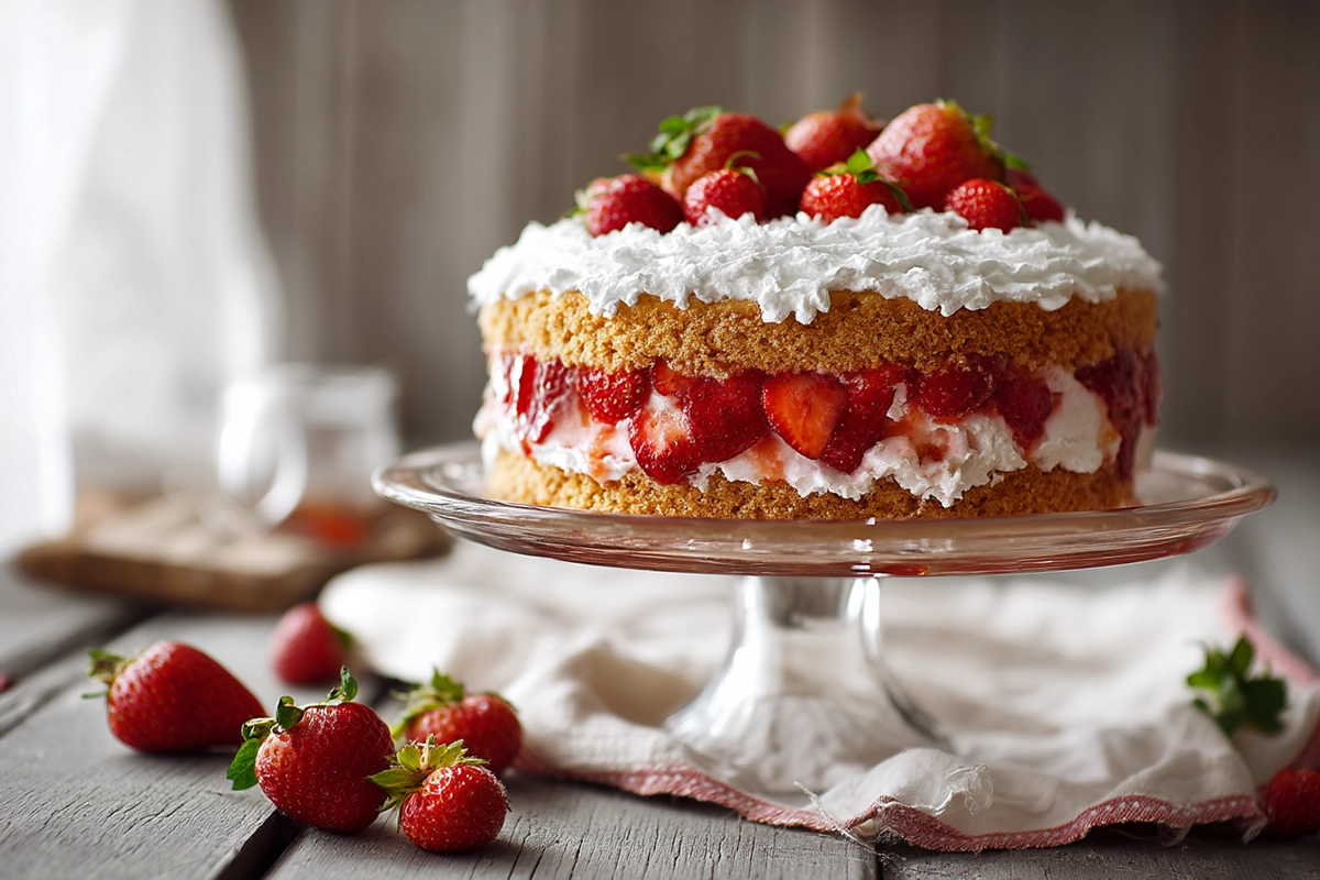 Gâteau Fraises Printemps