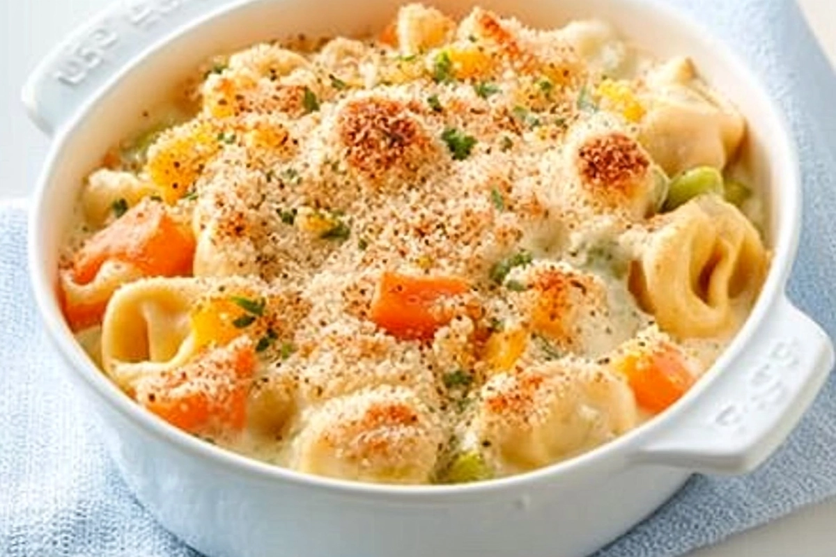 Gratin de tortellinis aux légumes