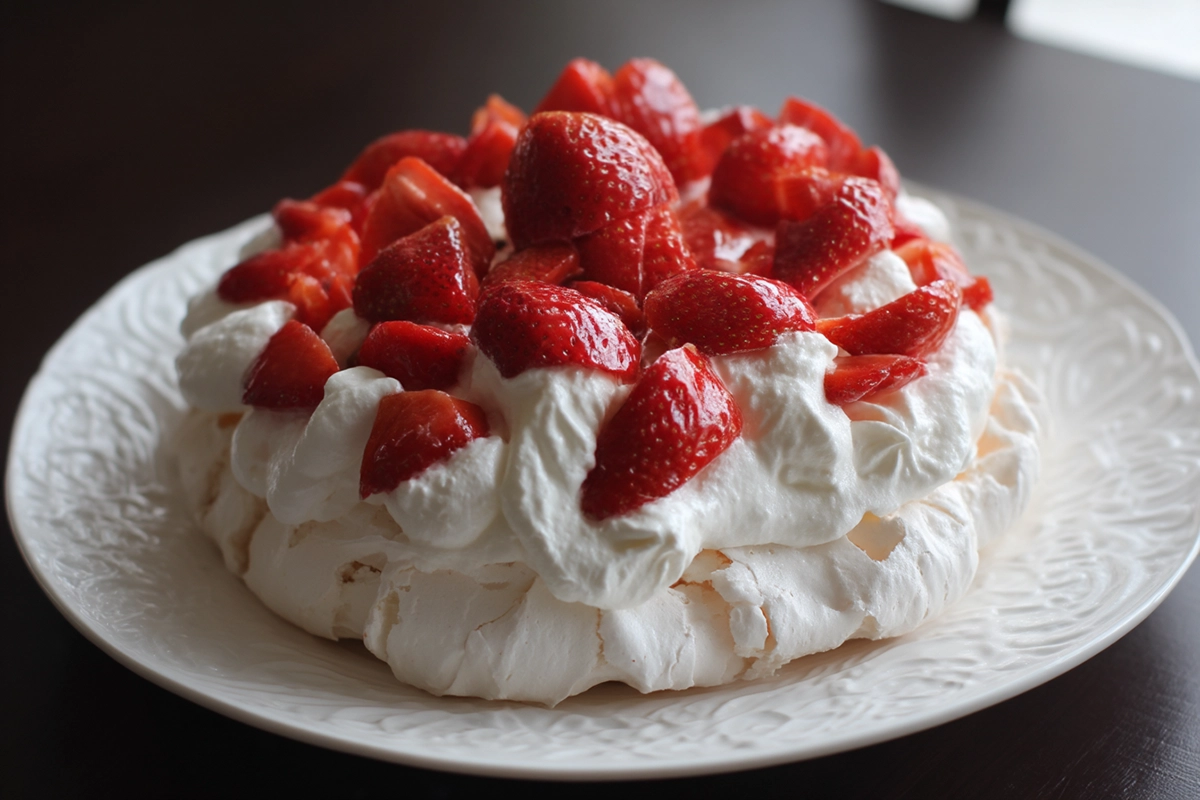 Pavlova aux fraises et chantilly