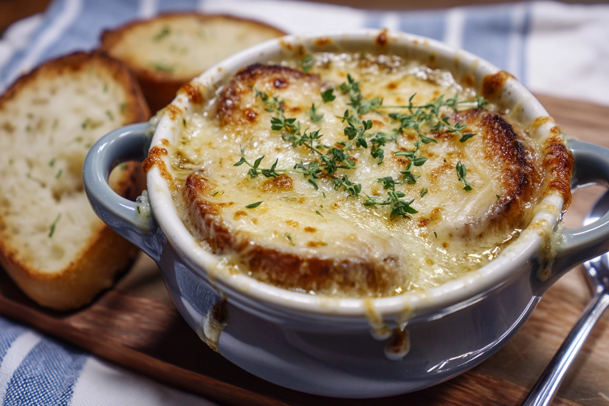 Soupe à l’oignon gratinée