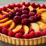 Tarte aux Pêches et Framboises
