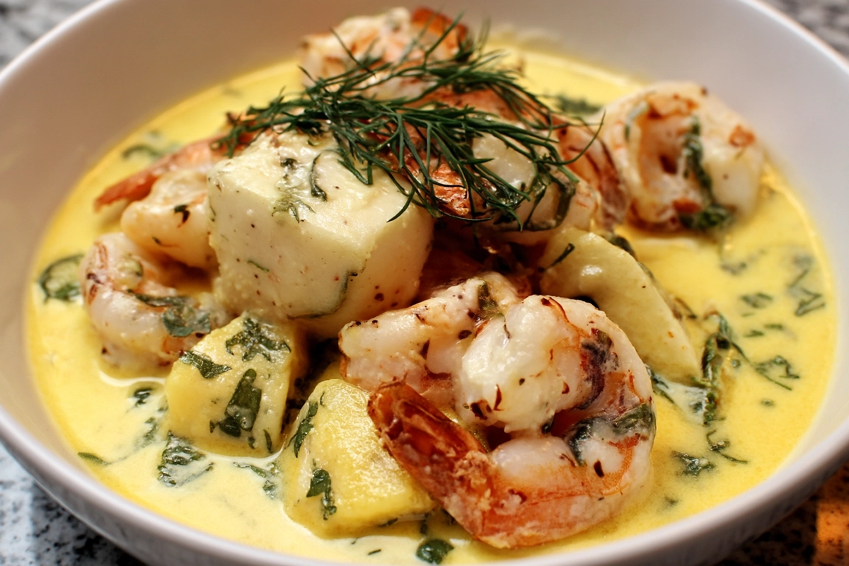 Blanquette de Poissons au Lait de Coco et Curry