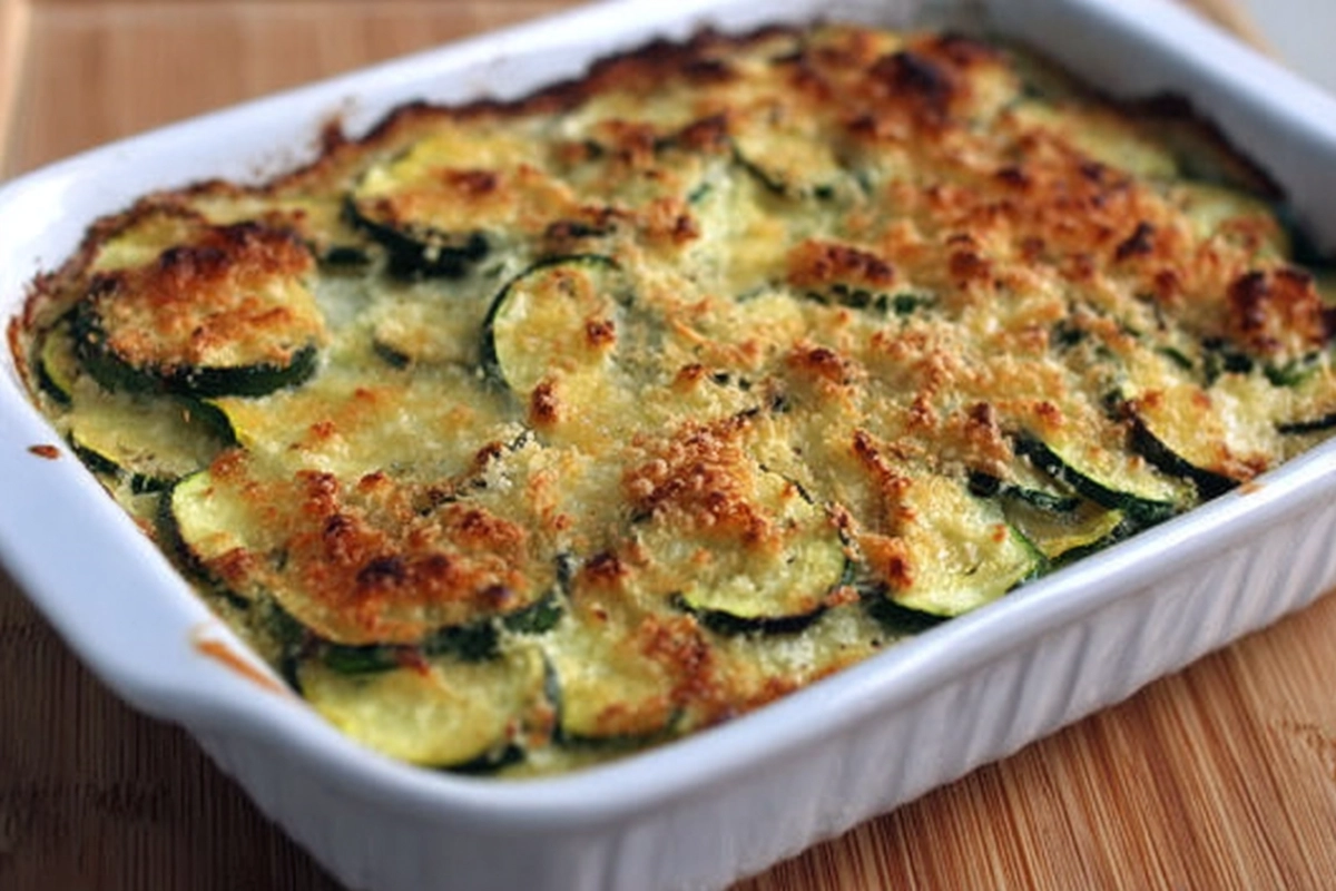 Gratin à la courgette et oignon à la crème fraîche