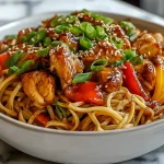 Nouilles Sautées au Poulet Caramélisé