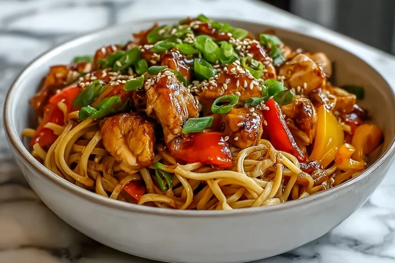 Nouilles Sautées au Poulet Caramélisé