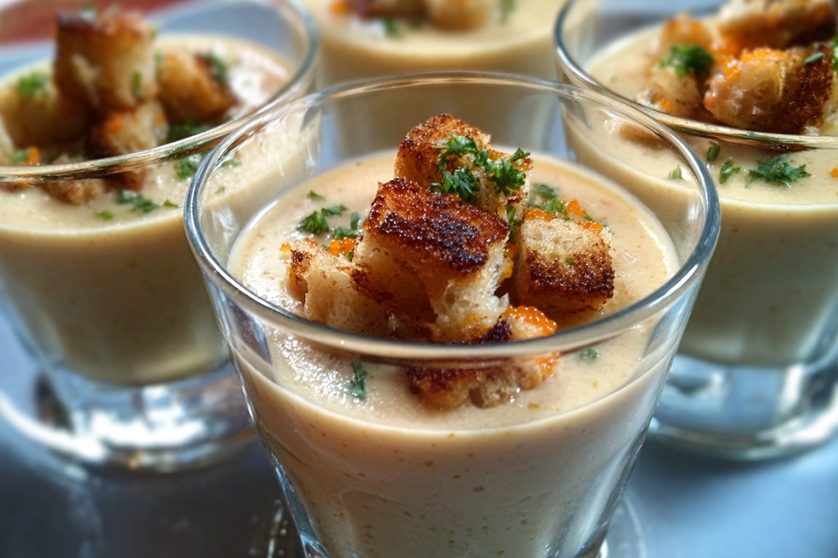 Panna Cotta Salée à la Bisque de Homard et Crevettes Flambées : L'Entrée Festive qui Fait Sensation