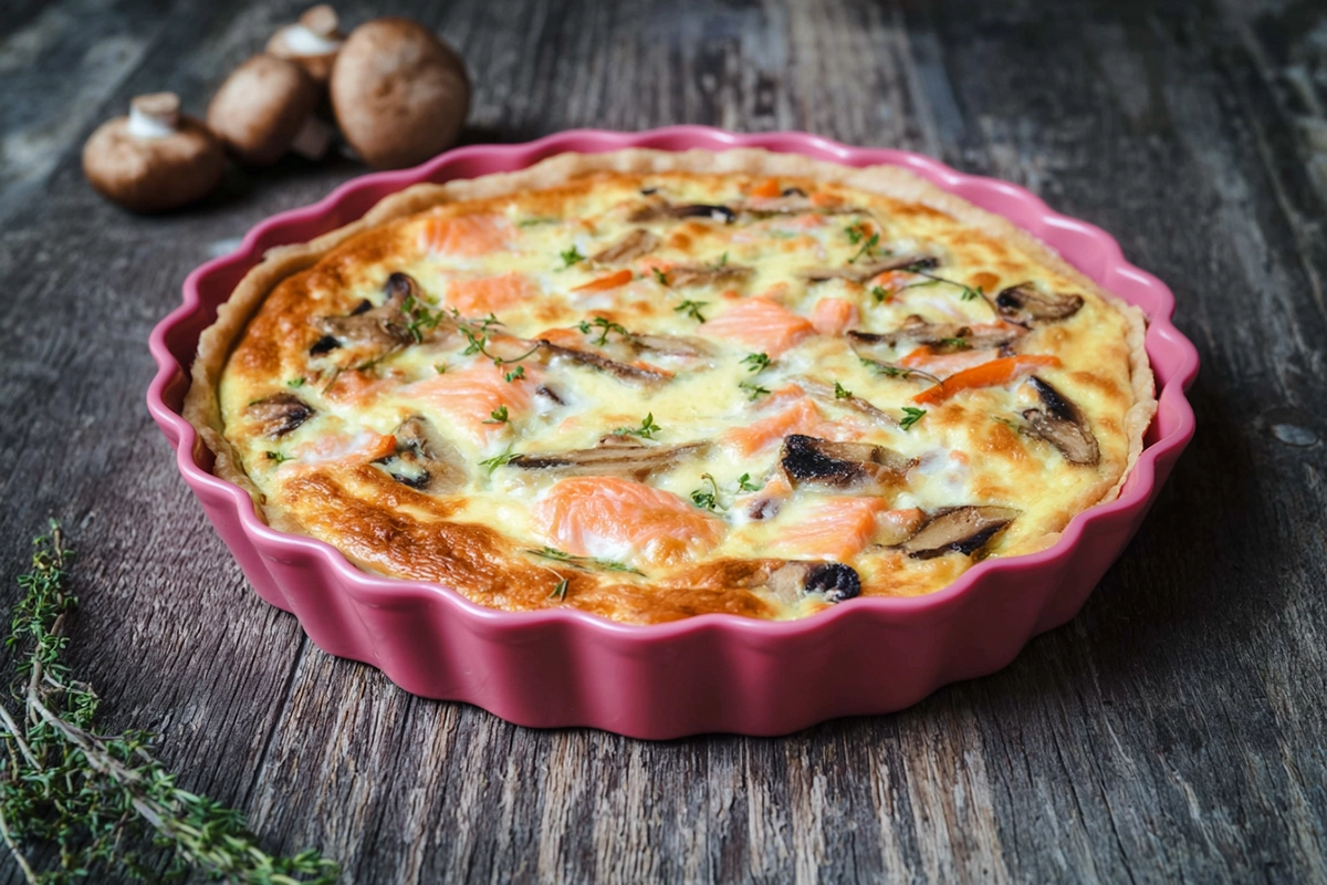 Quiche sans pâte au saumon fumé et aux asperge