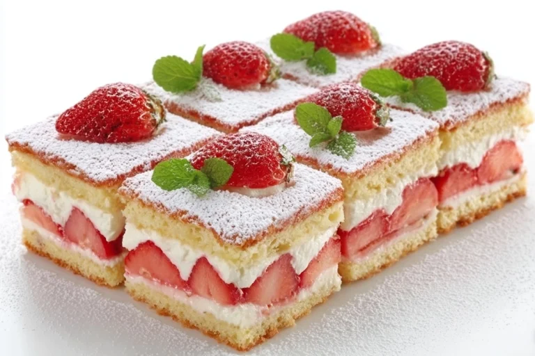 Fraisier aux biscuits roses