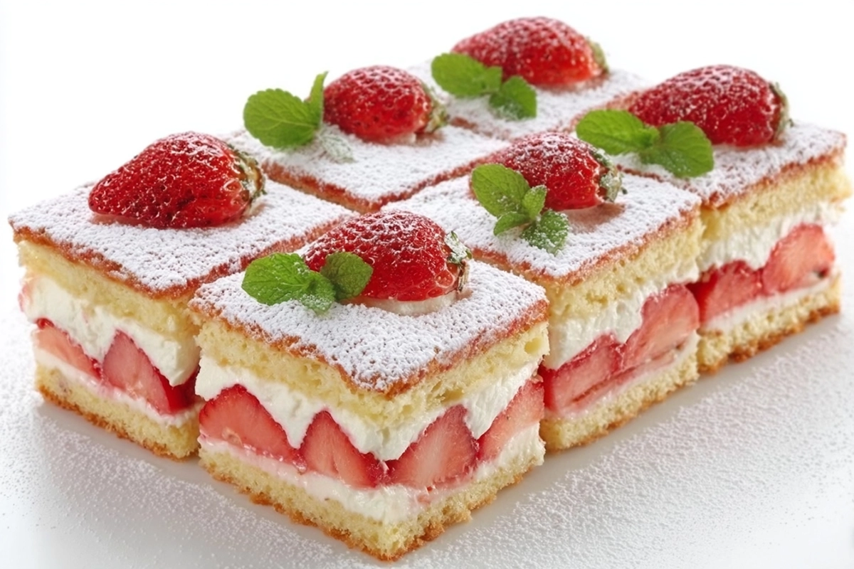 Fraisier aux biscuits roses