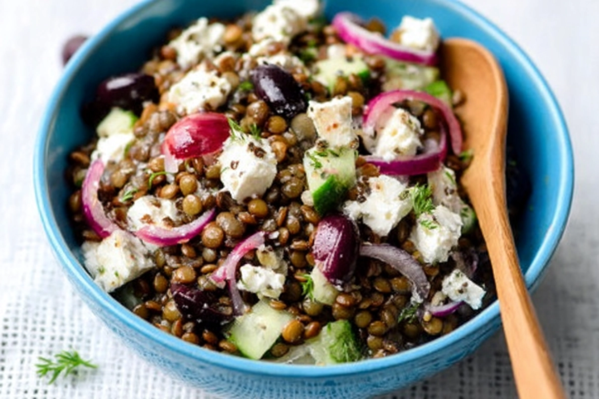 Salade de lentilles au fromage feta