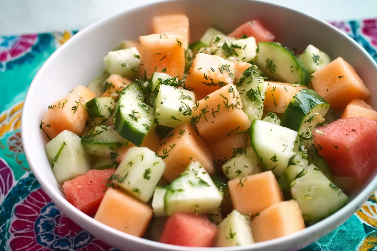 Salade melon concombre
