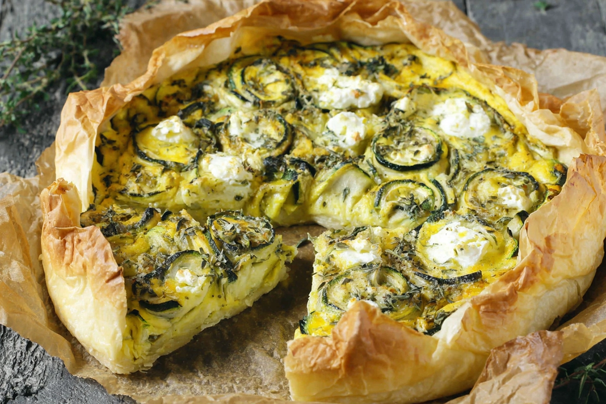 Tarte aux courgettes et au fromage de chèvre