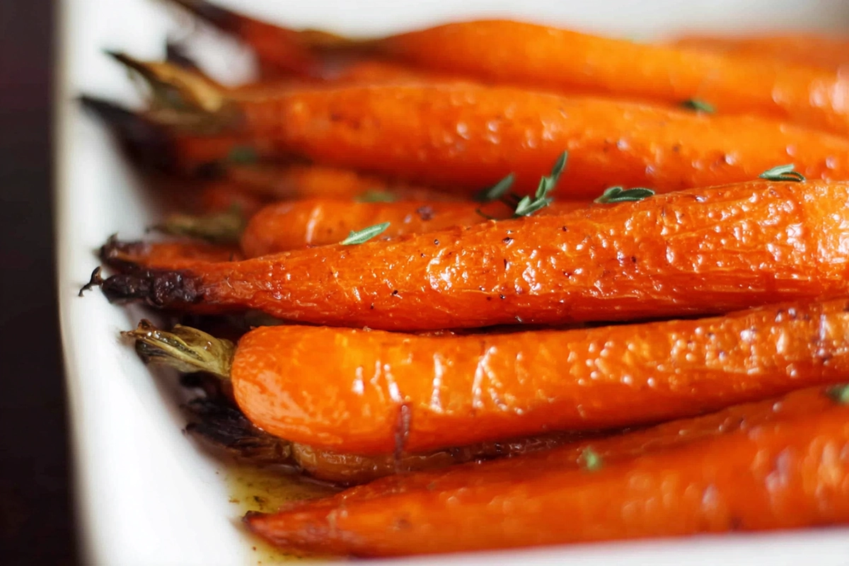 Carottes rôties au miel et au thy