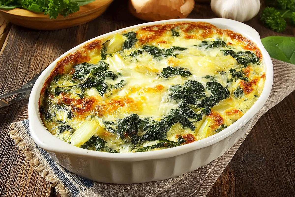 Epinards aux oeufs en gratin
