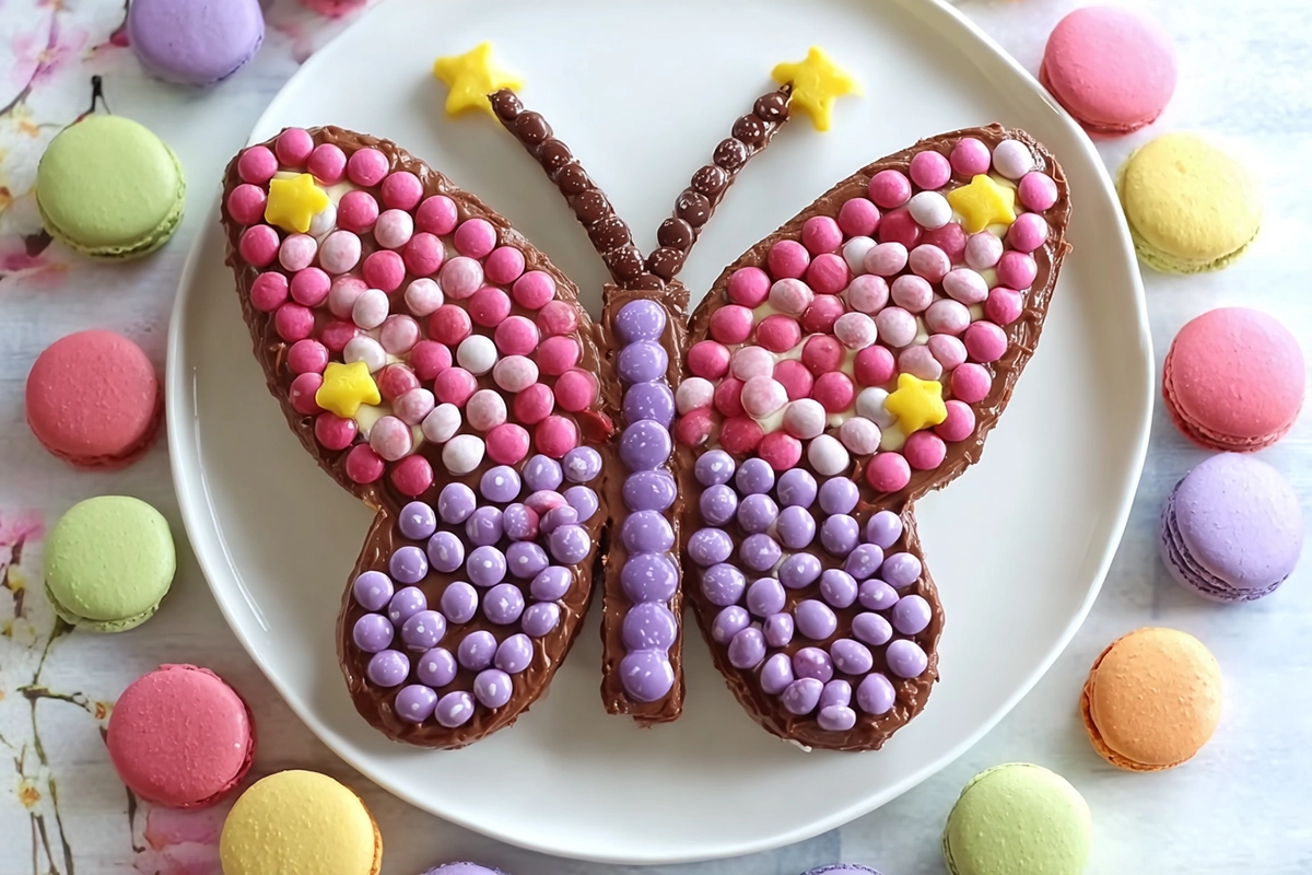 Gâteau d'anniversaire en forme de papillon