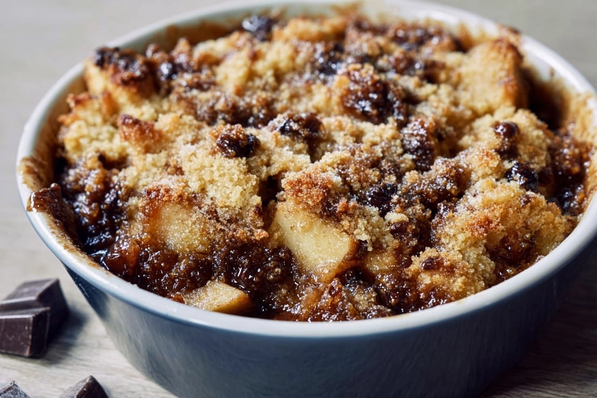 Le crumble poire-chocolat