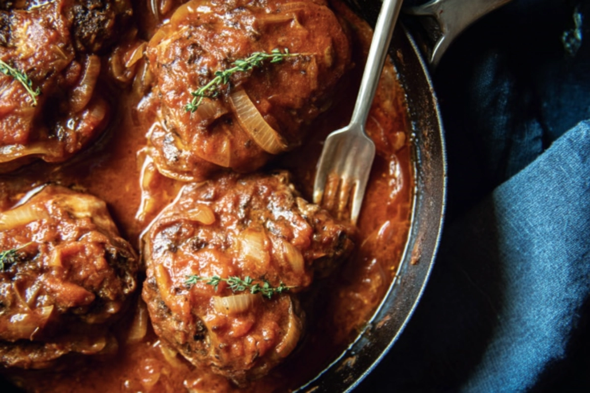 Paupiette de veau aux tomates et aux oignon