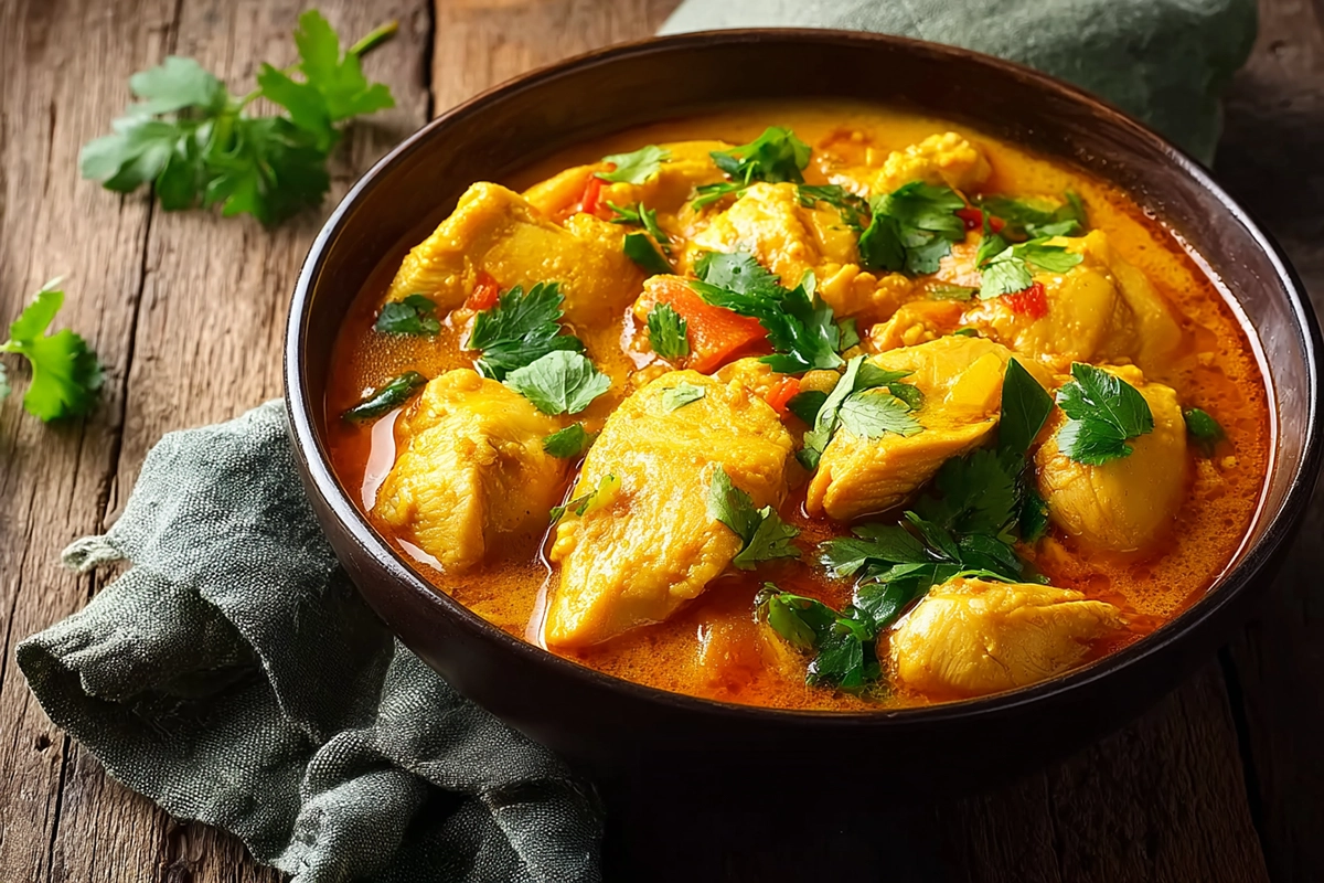 Poulet au curry et au lait de coco