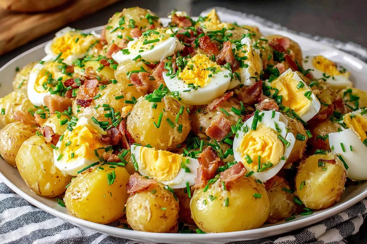 salade pomme de terre lardons œufs