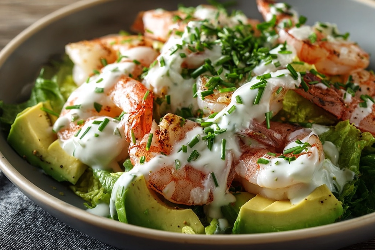 Salade de crevettes crémeus