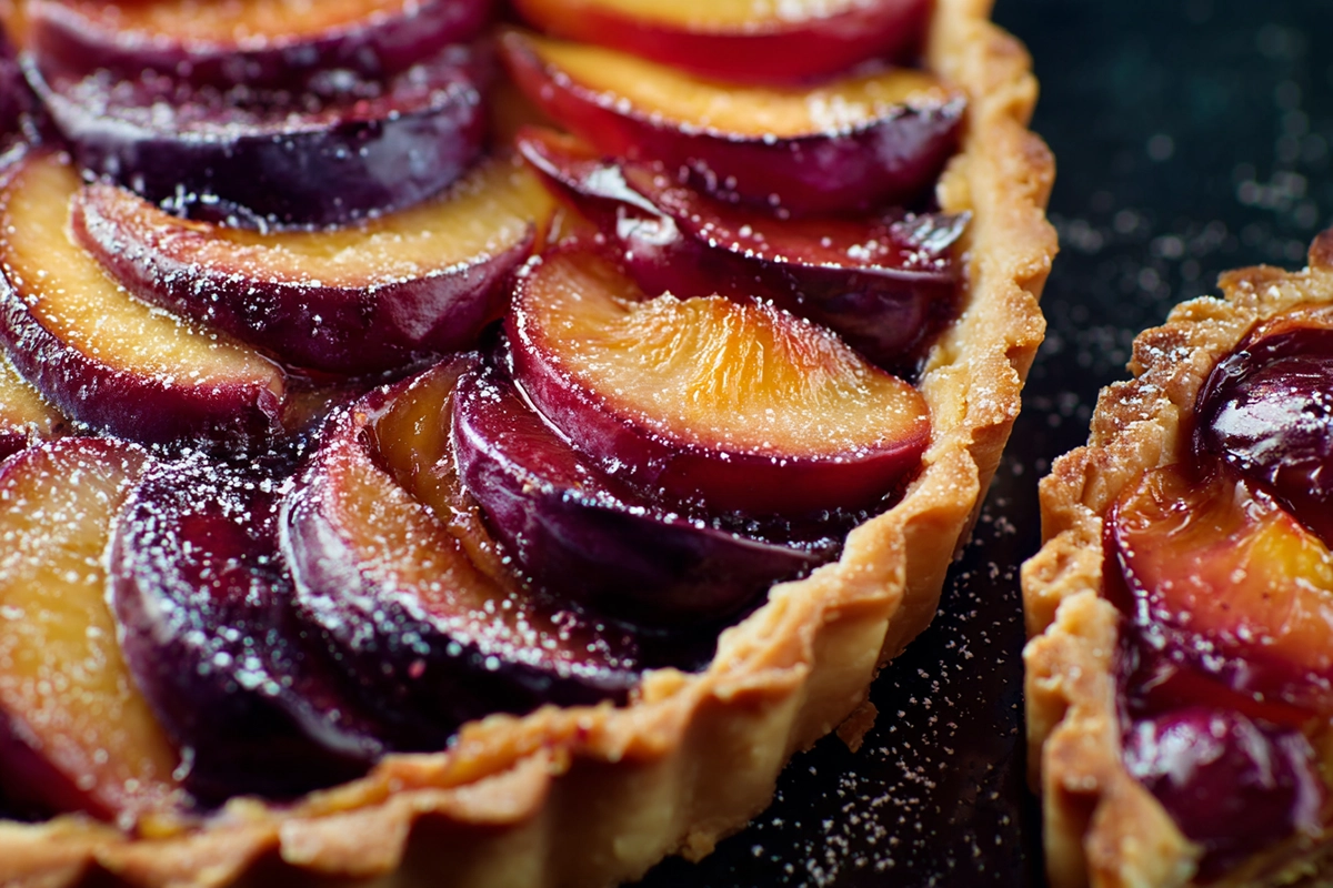 Tarte aux prunes rouges