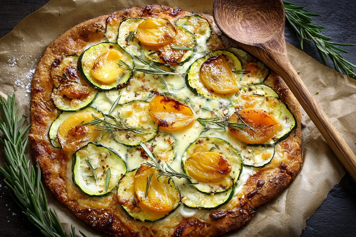 Tarte courgettes et chèvre au miel