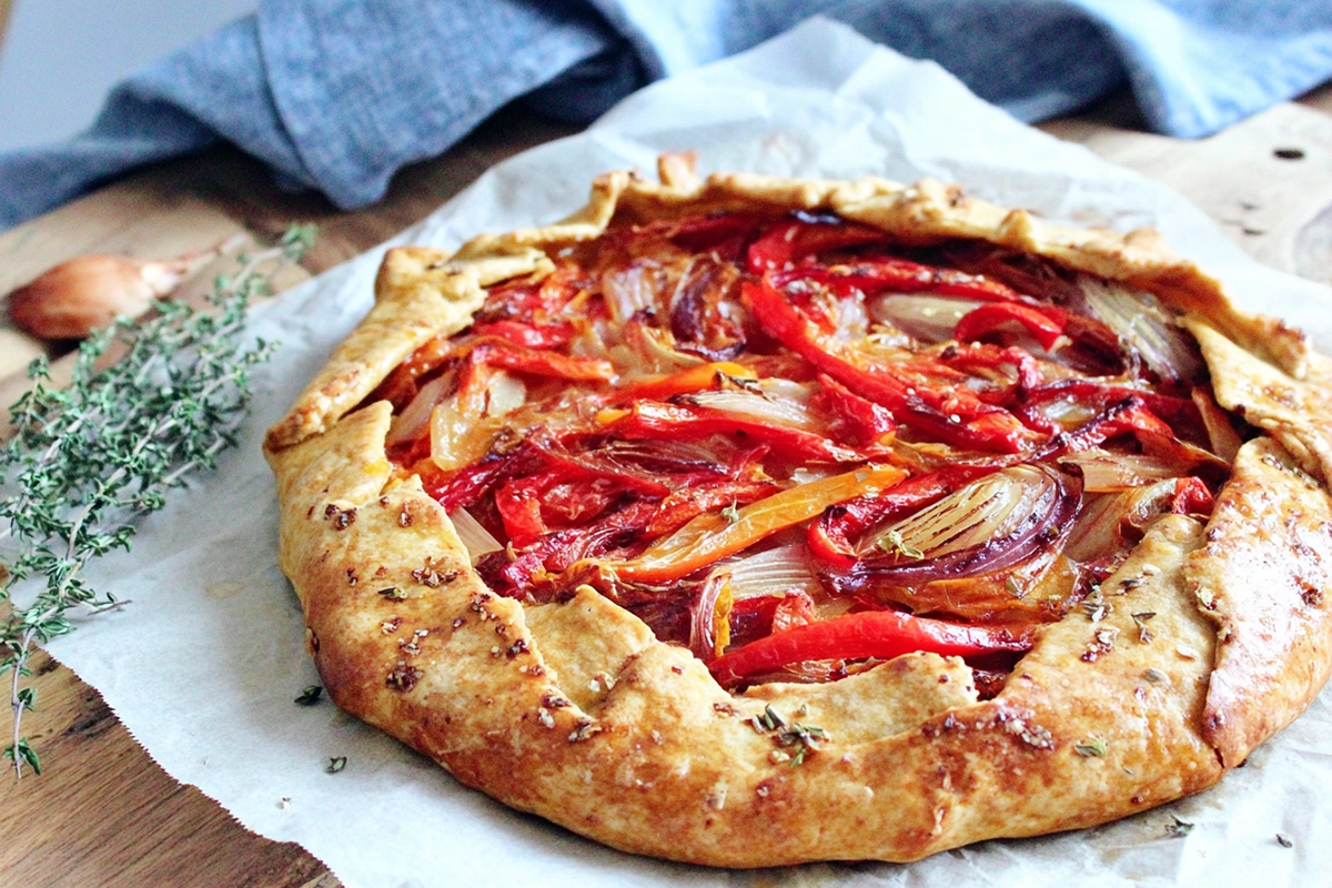 Tarte rustique poivron chèvre