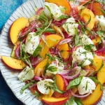salade de pêches mozzarella