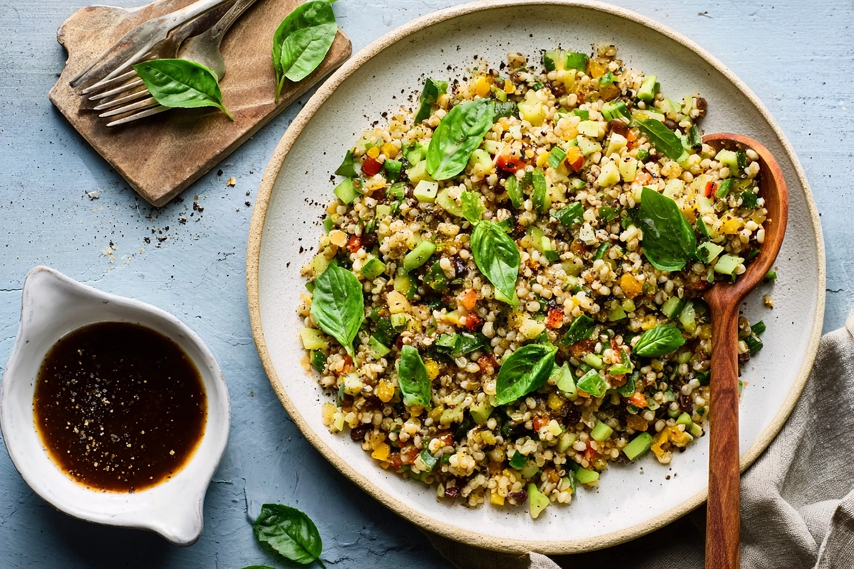 Salade orge perlé et légumes grillés : une recette vegan d'été qui a tout bon 3 salade d’orge perlée