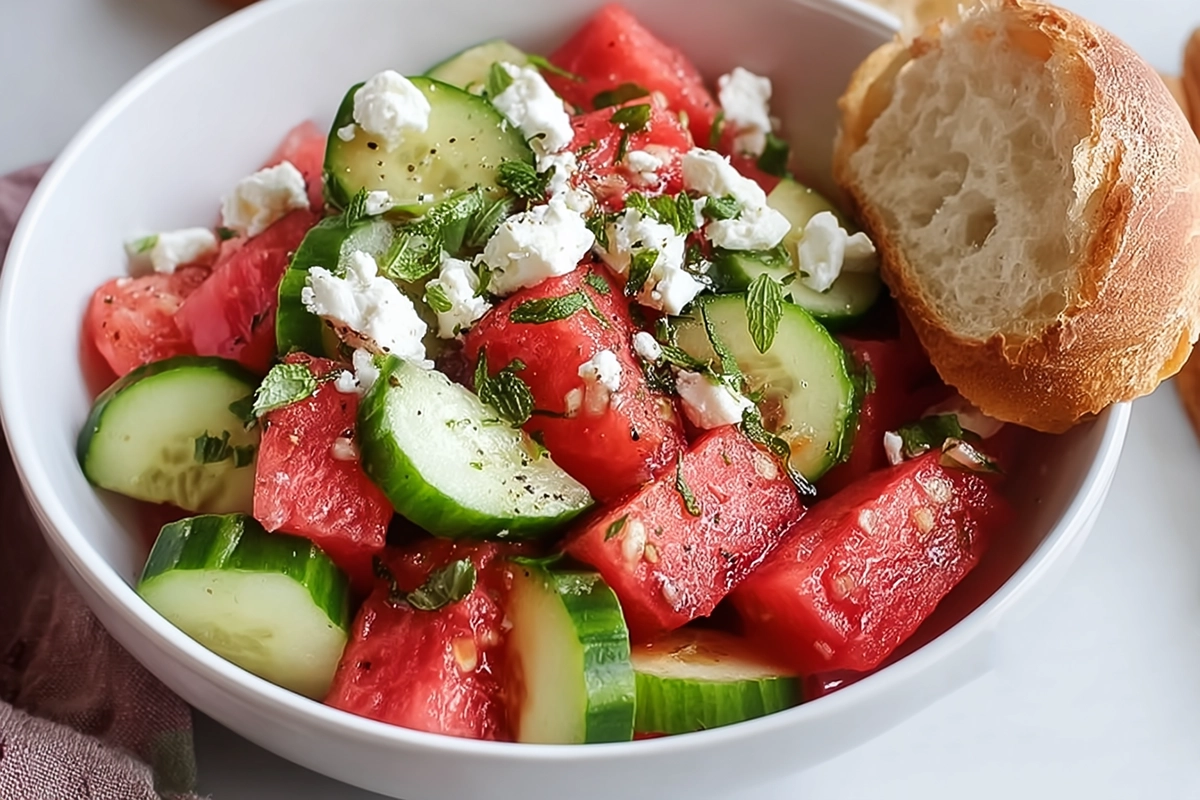 salade pastèque concombre