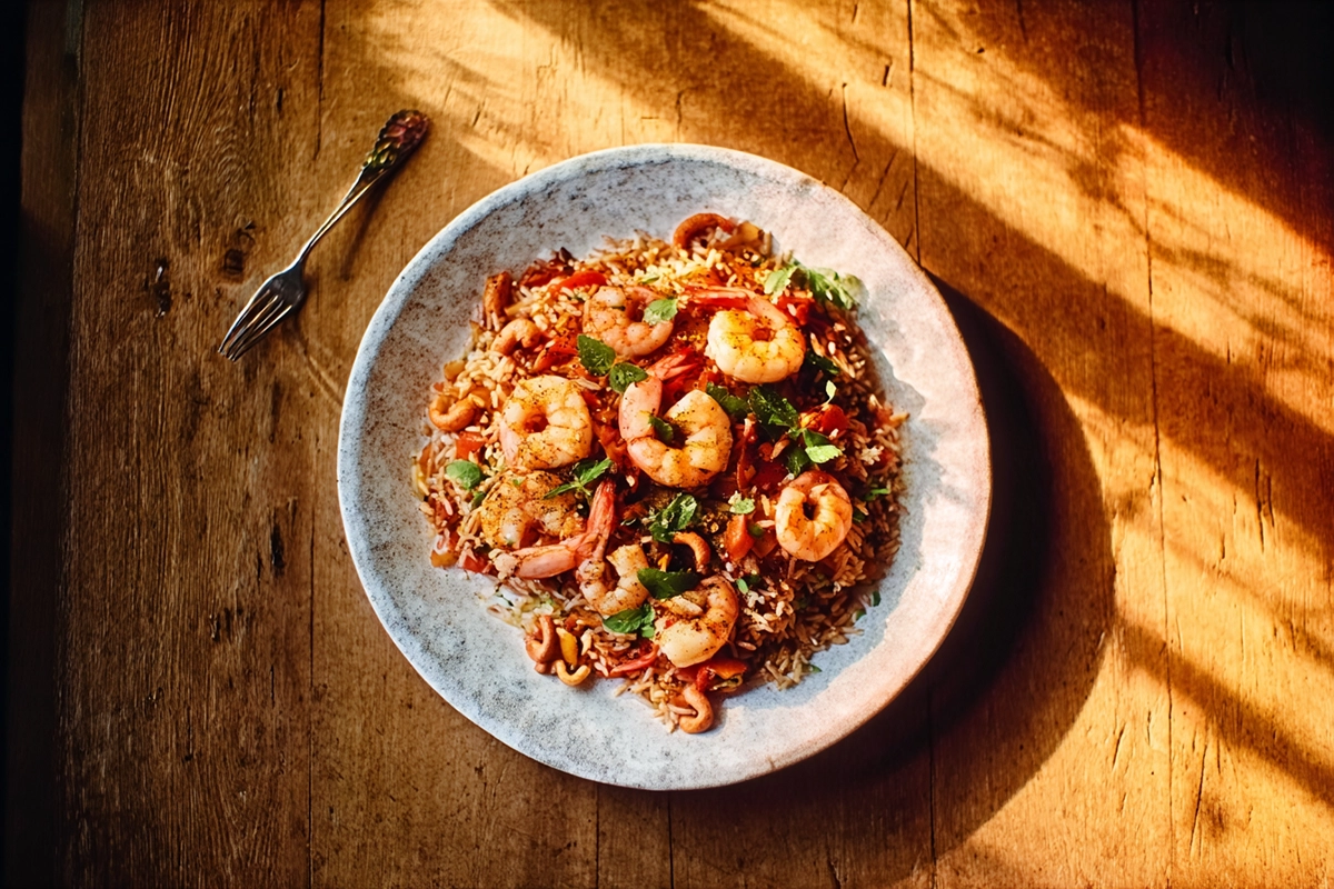 salade riz sauvage crevette