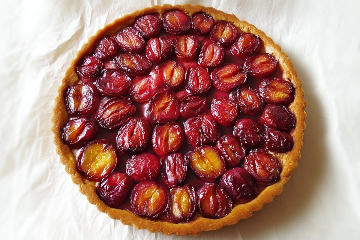 tarte aux prunes roug