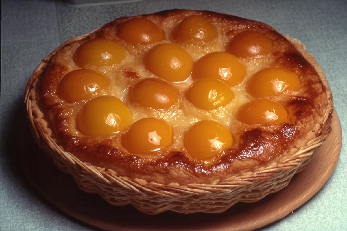 tarte briochée à la pêch