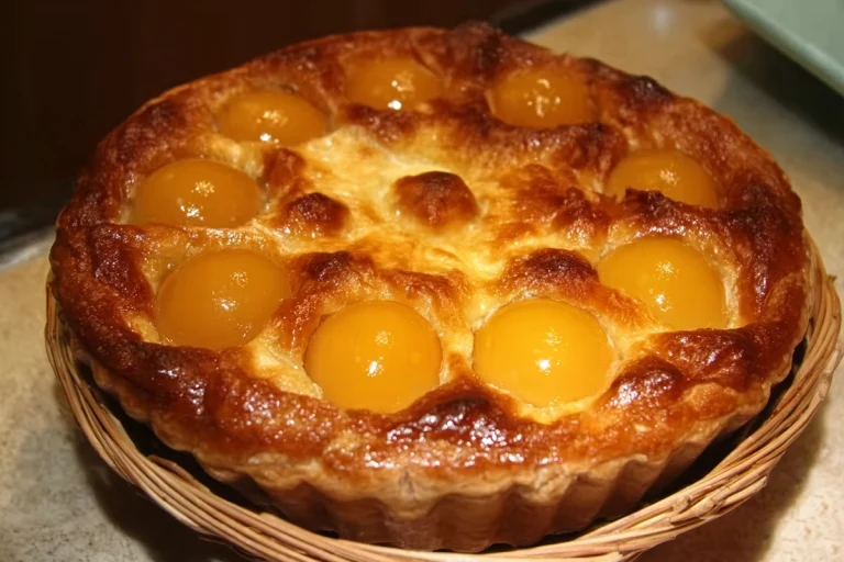 tarte briochée à la pêche