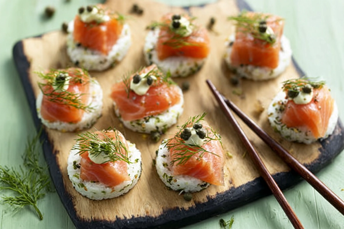 Bouchées de saumon et concombre