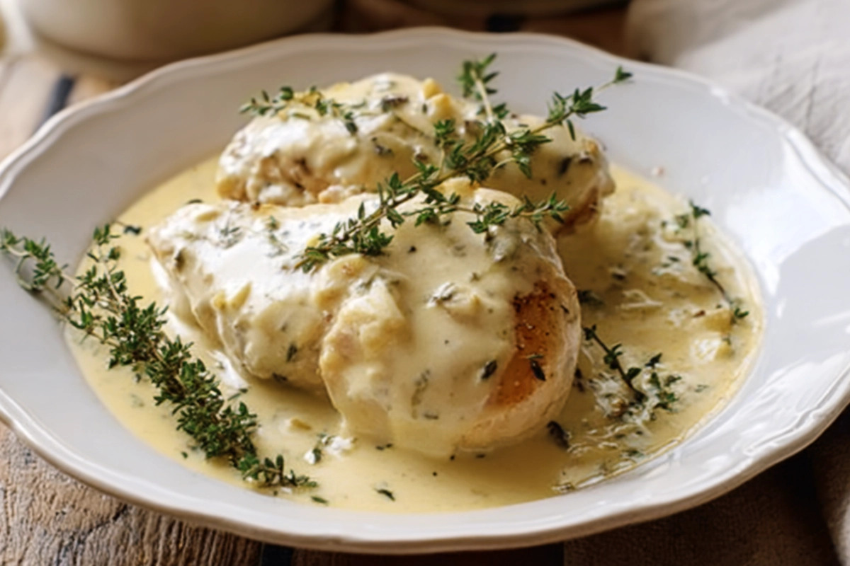 Émincé de poulet à la crème et moutard