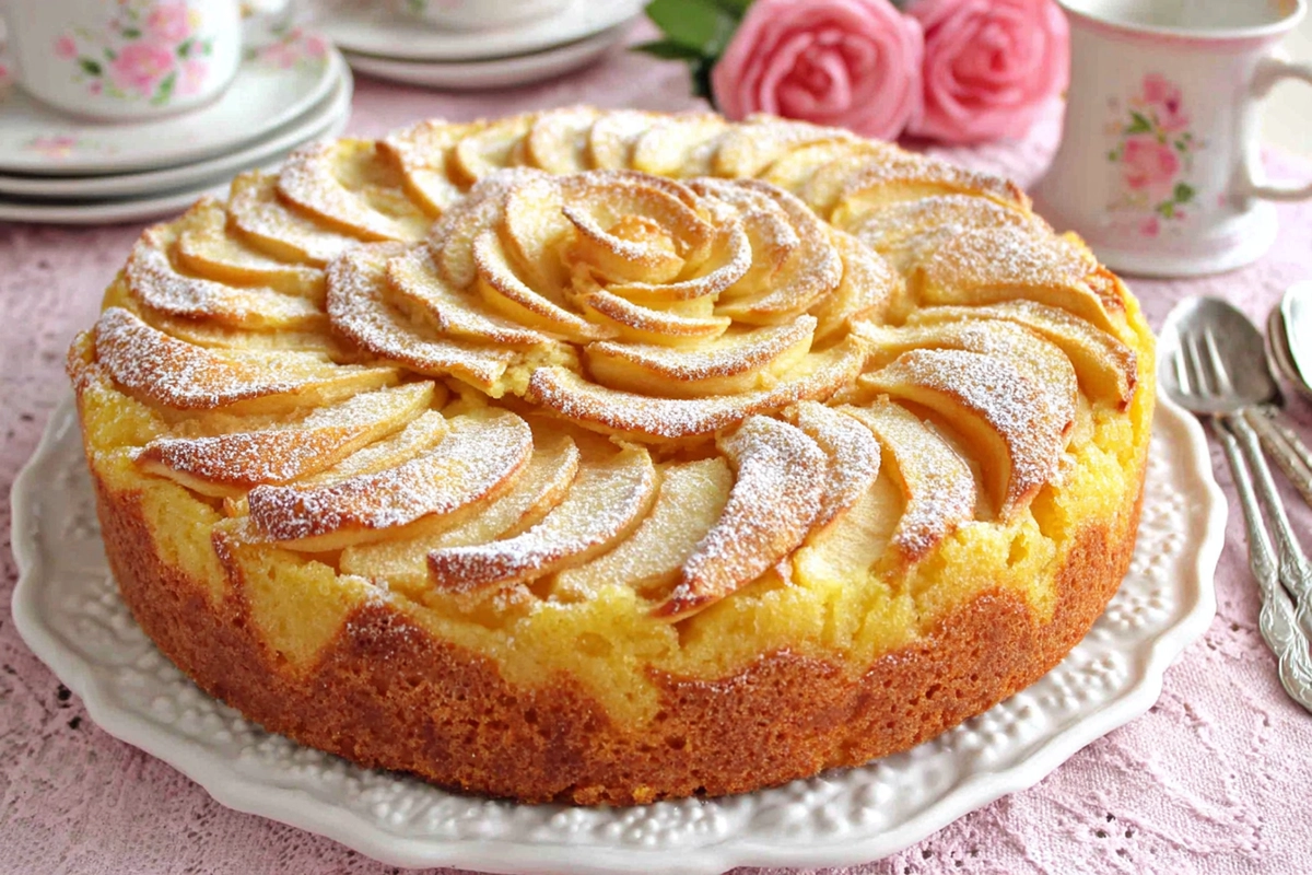 Gâteau aux pommes peu calorique