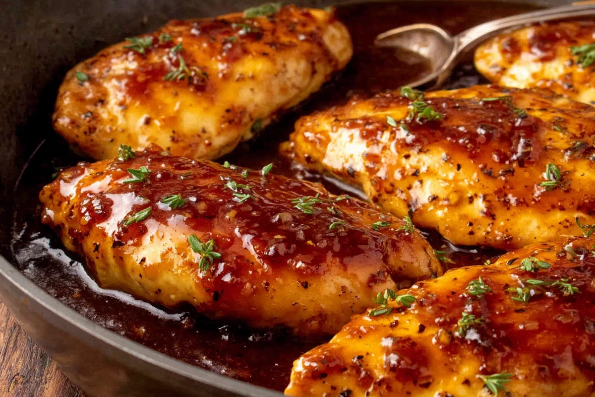 poitrine de poulet au miel et à l’ail