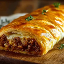 Roulé feuilleté à la viande hachée